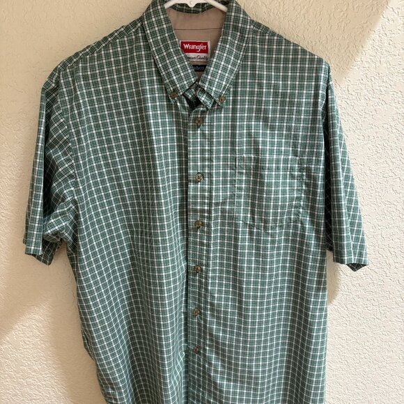 3 Men's Short Sleeve Wrangler Button Down Shirts, Size L - Picture 4 of 14